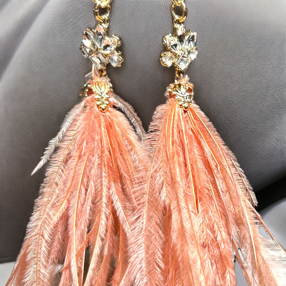 Gilded Age Feather Earrings