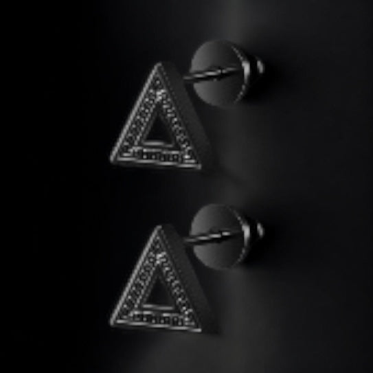Men’s Black Stainless Steel Triangles