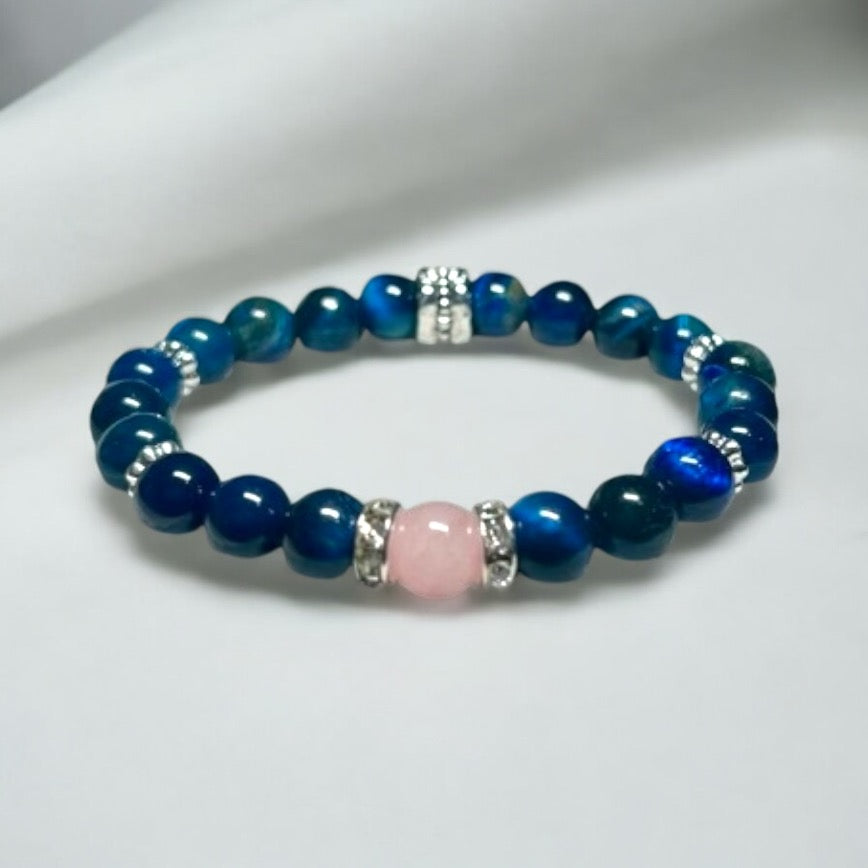Blue Tigers Eye & Rose Quartz