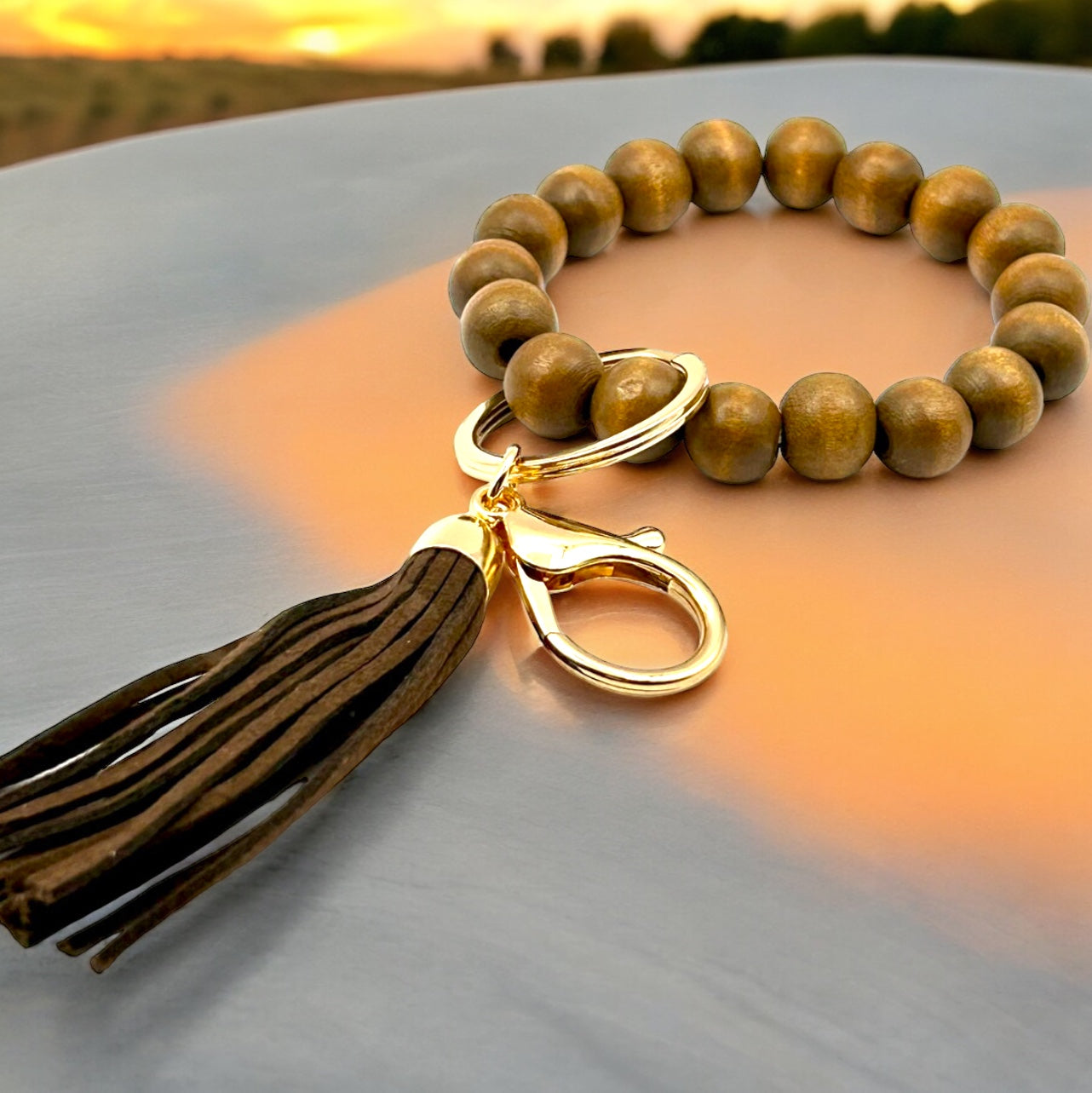 Wood Keychain Bracelet