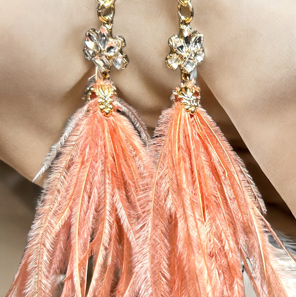 Gilded Age Feather Earrings
