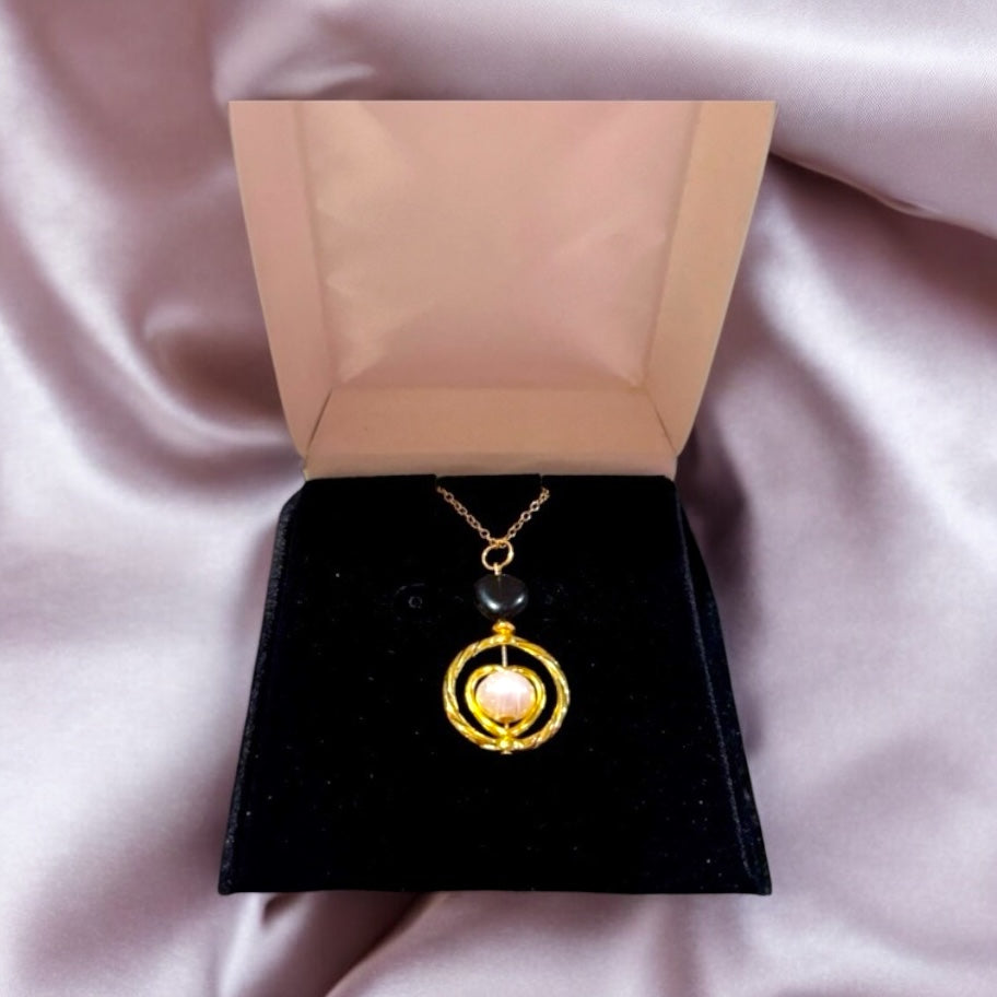 Gemstone Heart & Framed Pearl