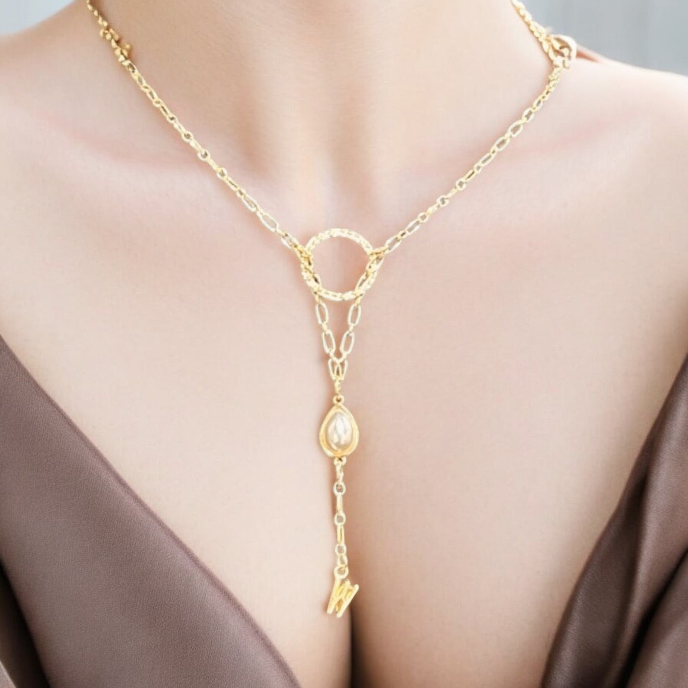 Initial and Opal Necklace