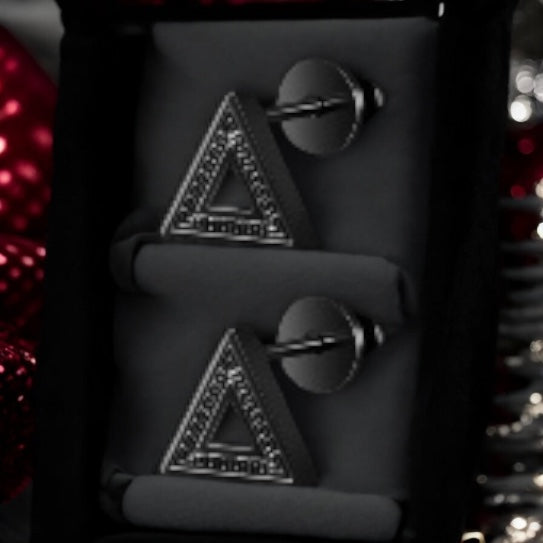 Men’s Black Stainless Steel Triangles
