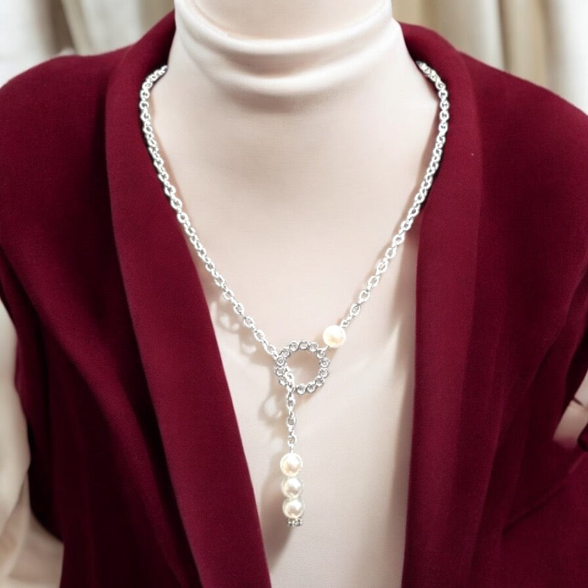 Asymmetrical Pearl Necklace