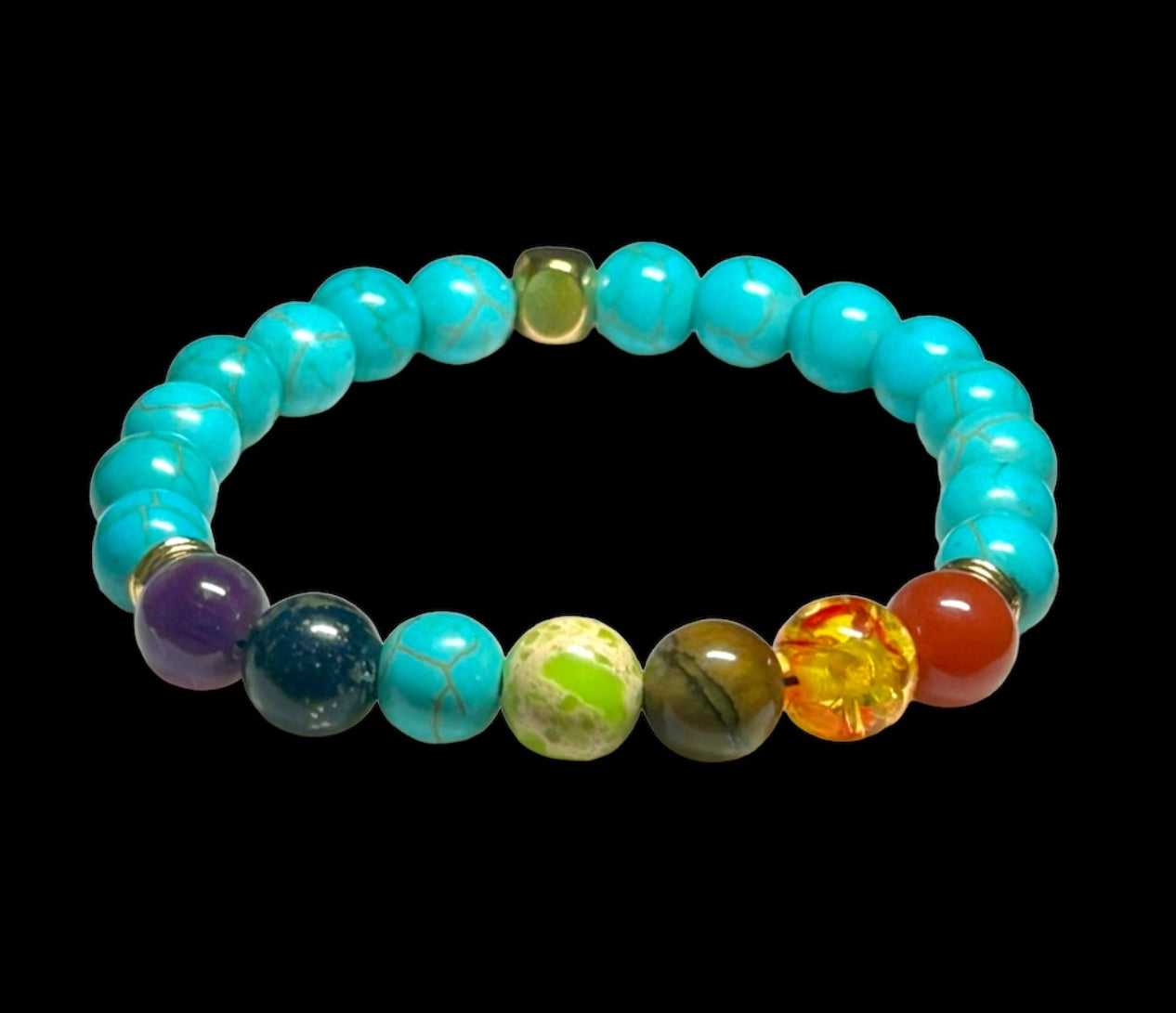 7 Stone Turquoise Chakra Bracelet