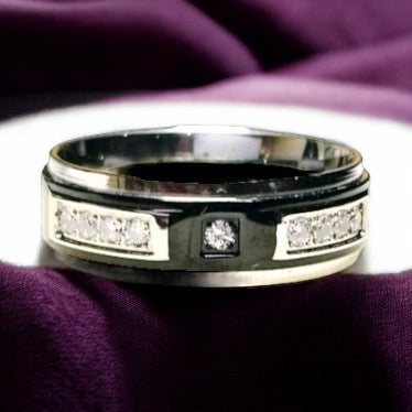 Men’s Dual Onyx & Silver Ring