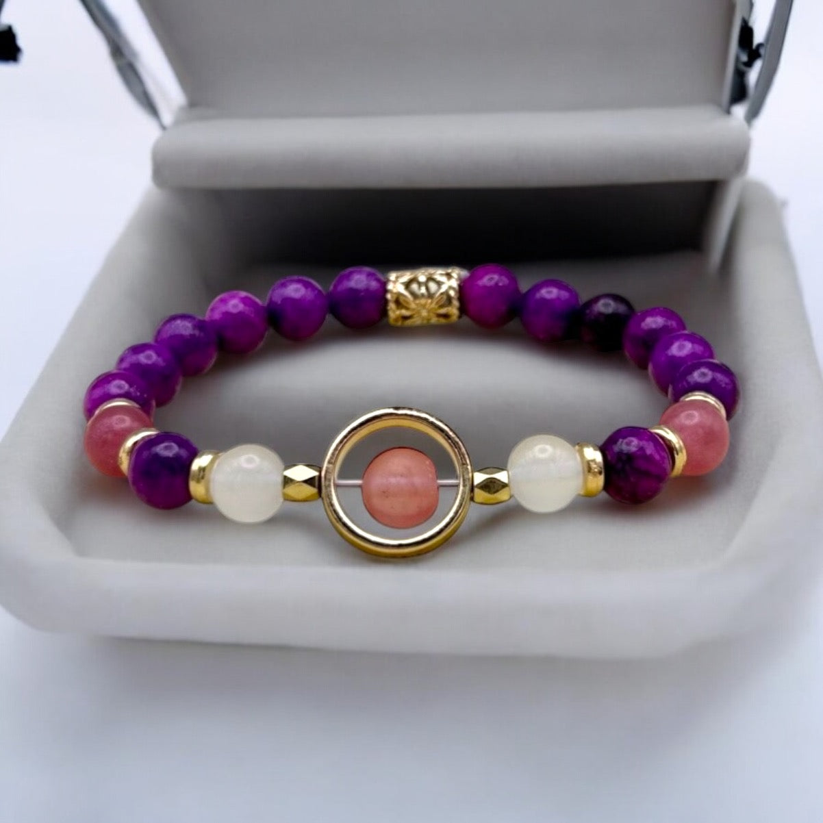 Chic Gold Frame Gemstone