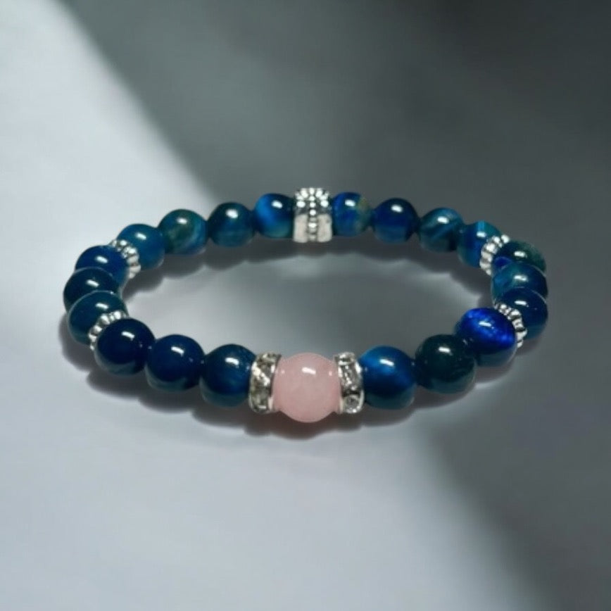Blue Tigers Eye & Rose Quartz