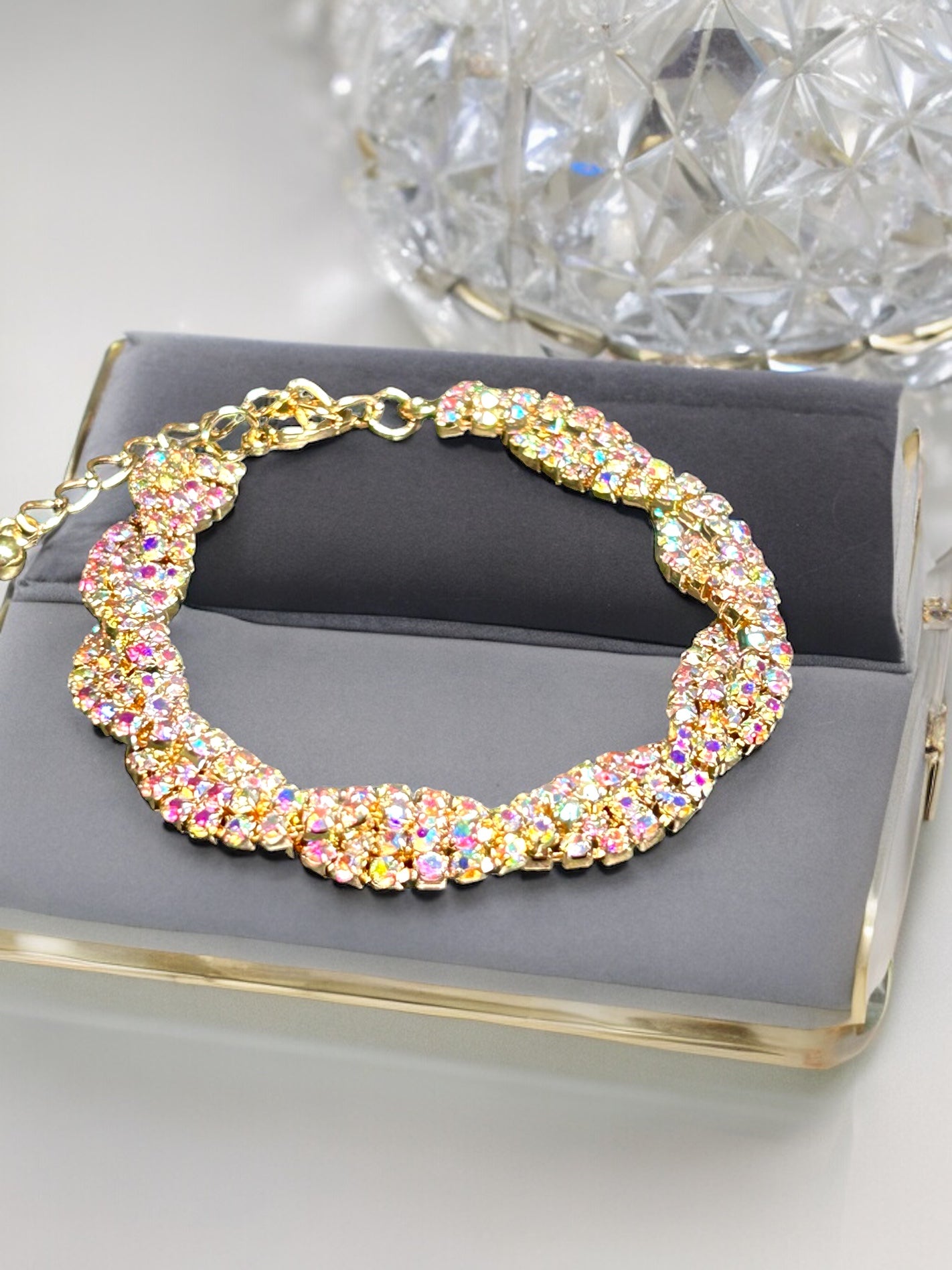 Gold and Colorful Rhinestones