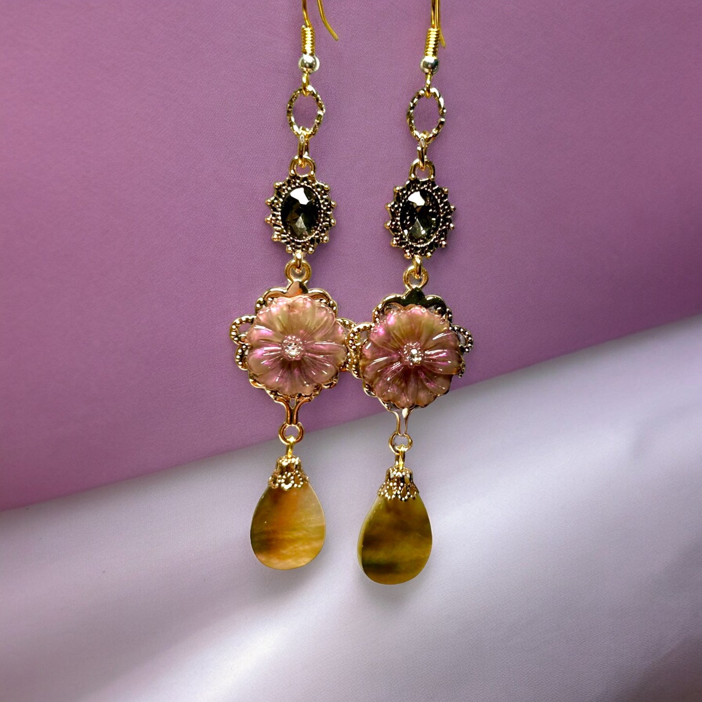 Gilded Age Gemstone Earrings