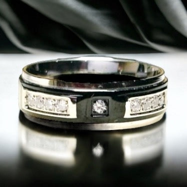 Men’s Dual Onyx & Silver Ring