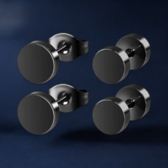 Men’s Black Stainless Steel Earrings