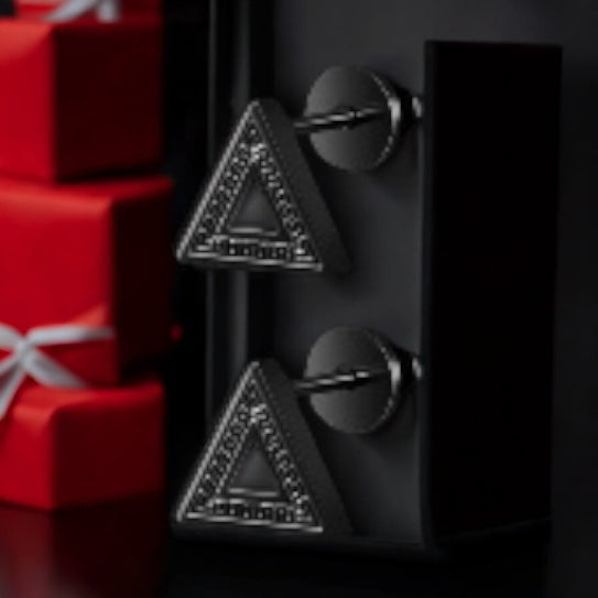 Men’s Black Stainless Steel Triangles