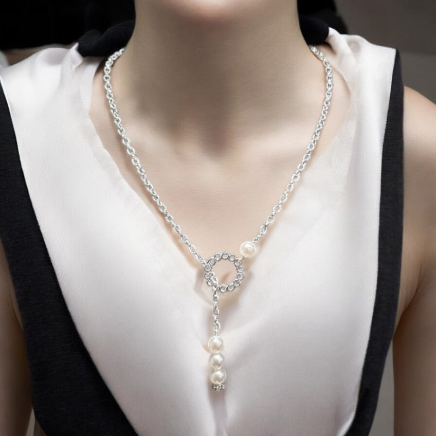 Asymmetrical Pearl Necklace