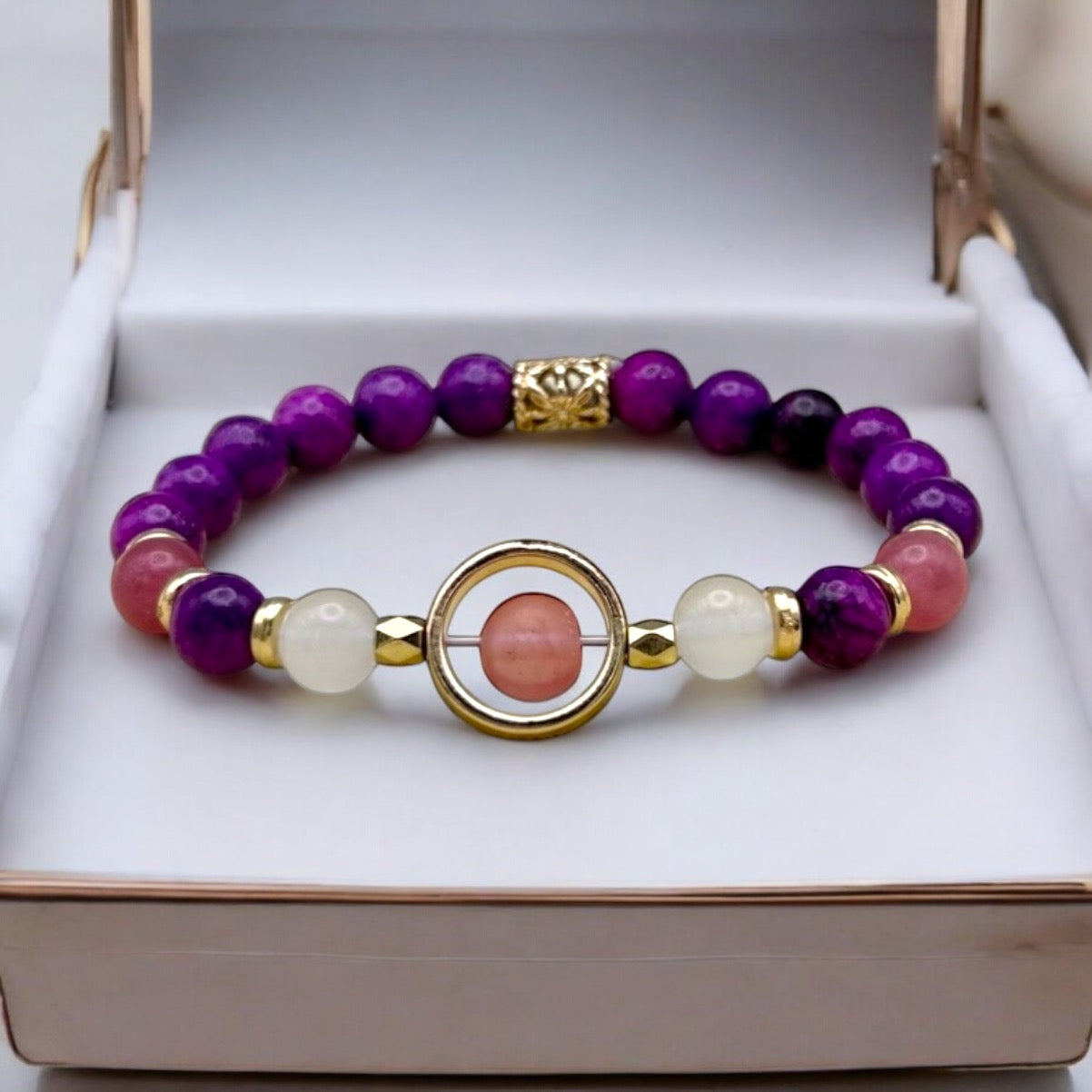 Chic Gold Frame Gemstone