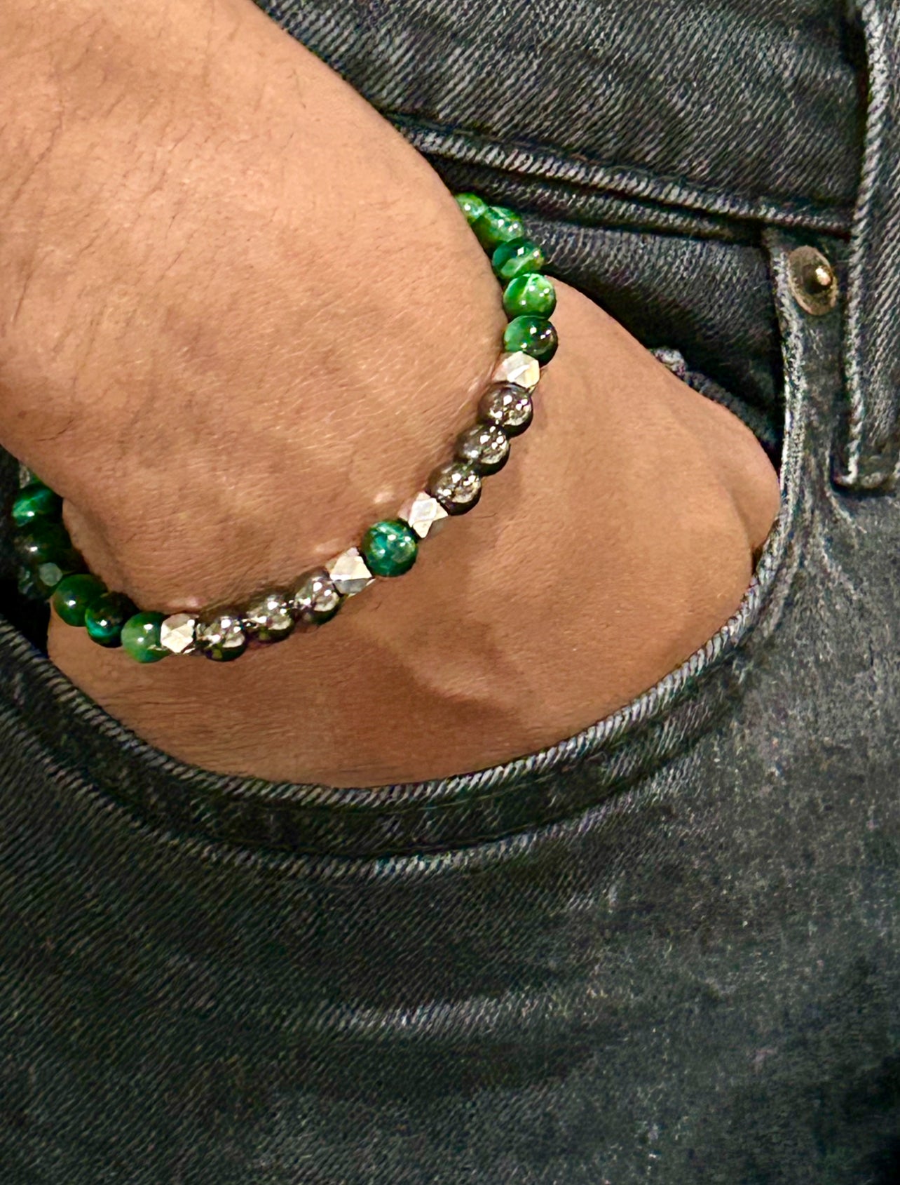 Green Tigers Eye & Hematite