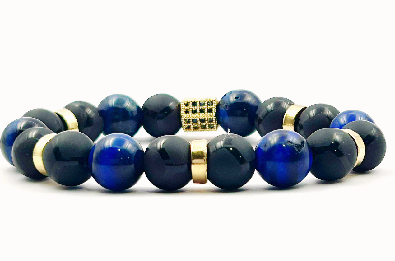 Luxury Blue Tigers Eye & Black Onyx