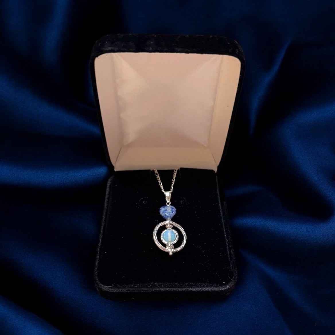 Gemstone Heart & Framed Pearl