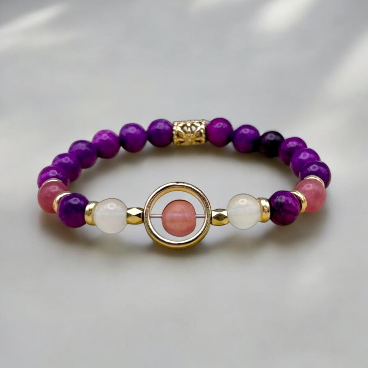 Chic Gold Frame Gemstone