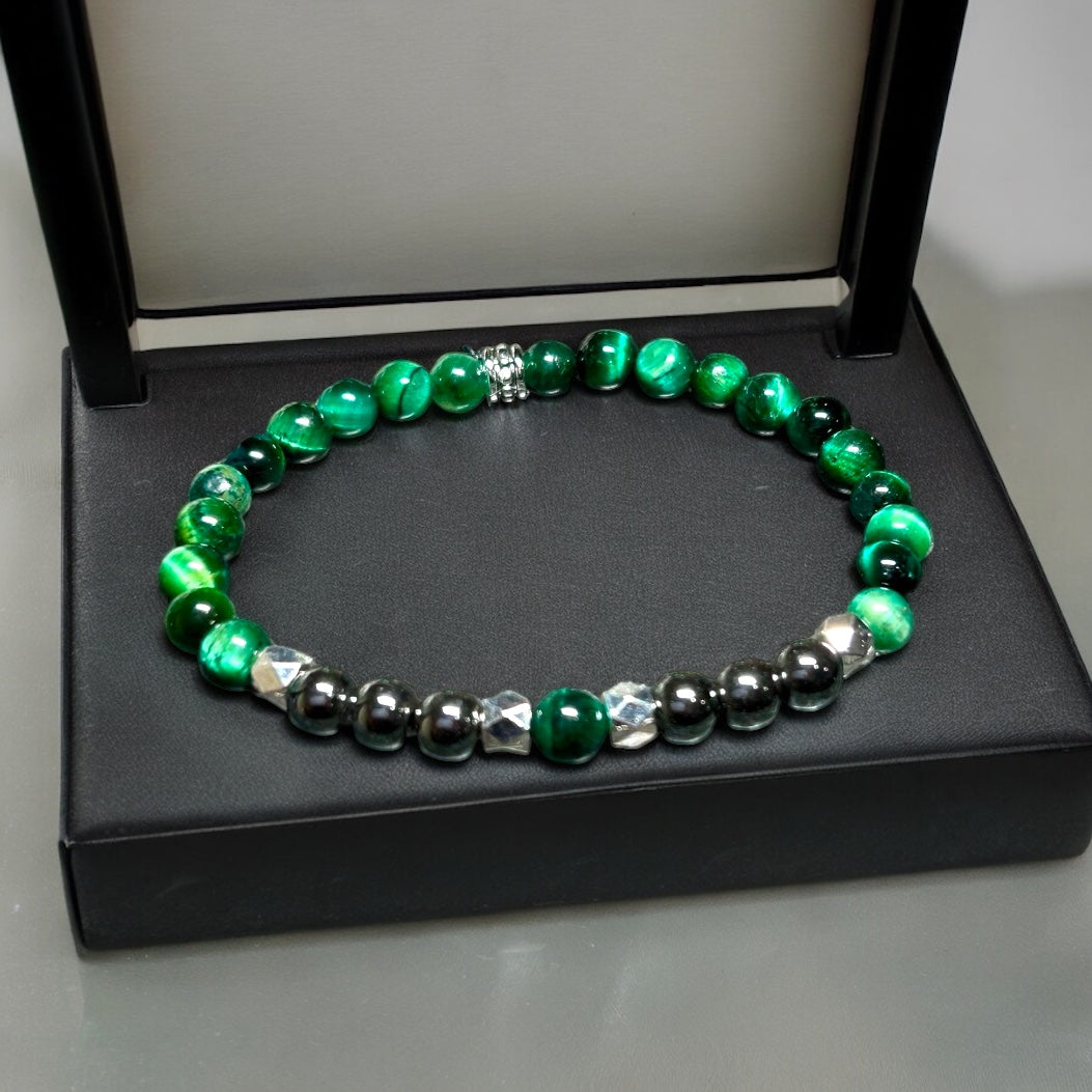Green Tigers Eye & Hematite