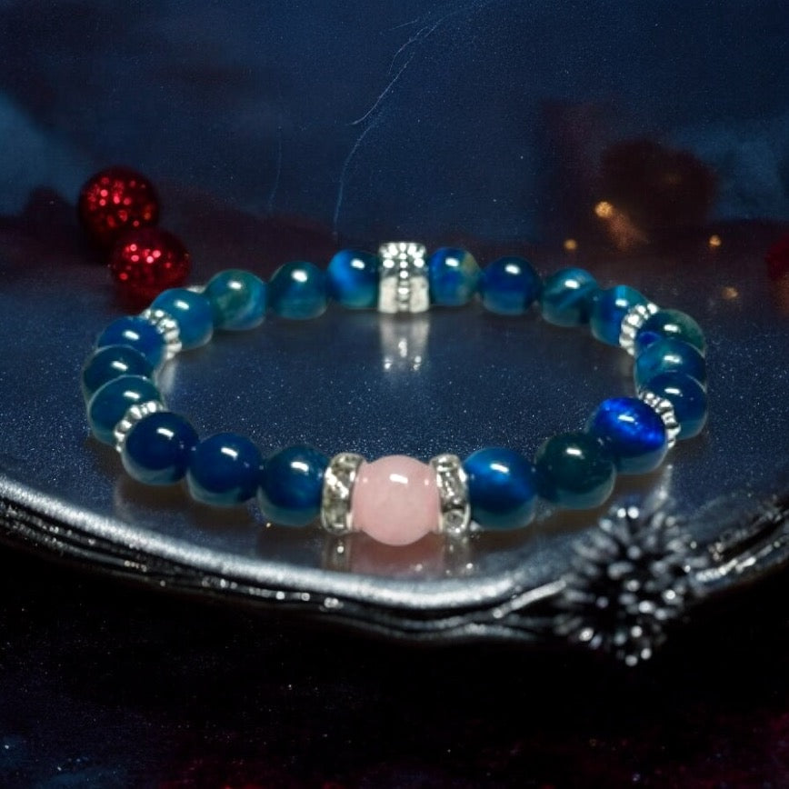 Blue Tigers Eye & Rose Quartz