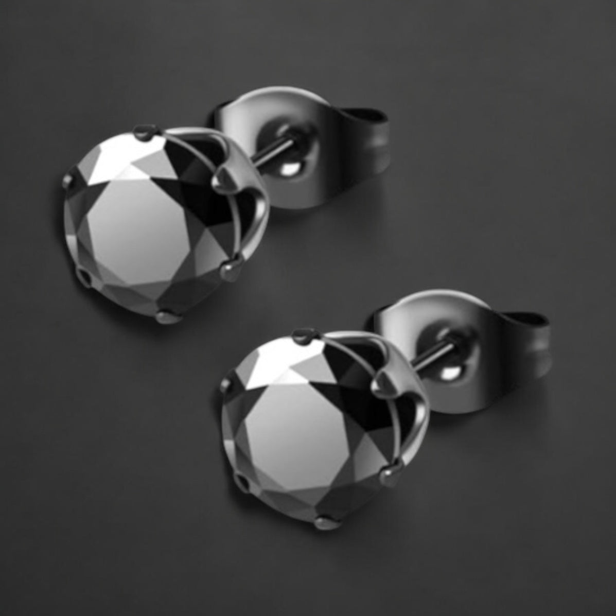 Men’s Black Austria Crystal Earrings