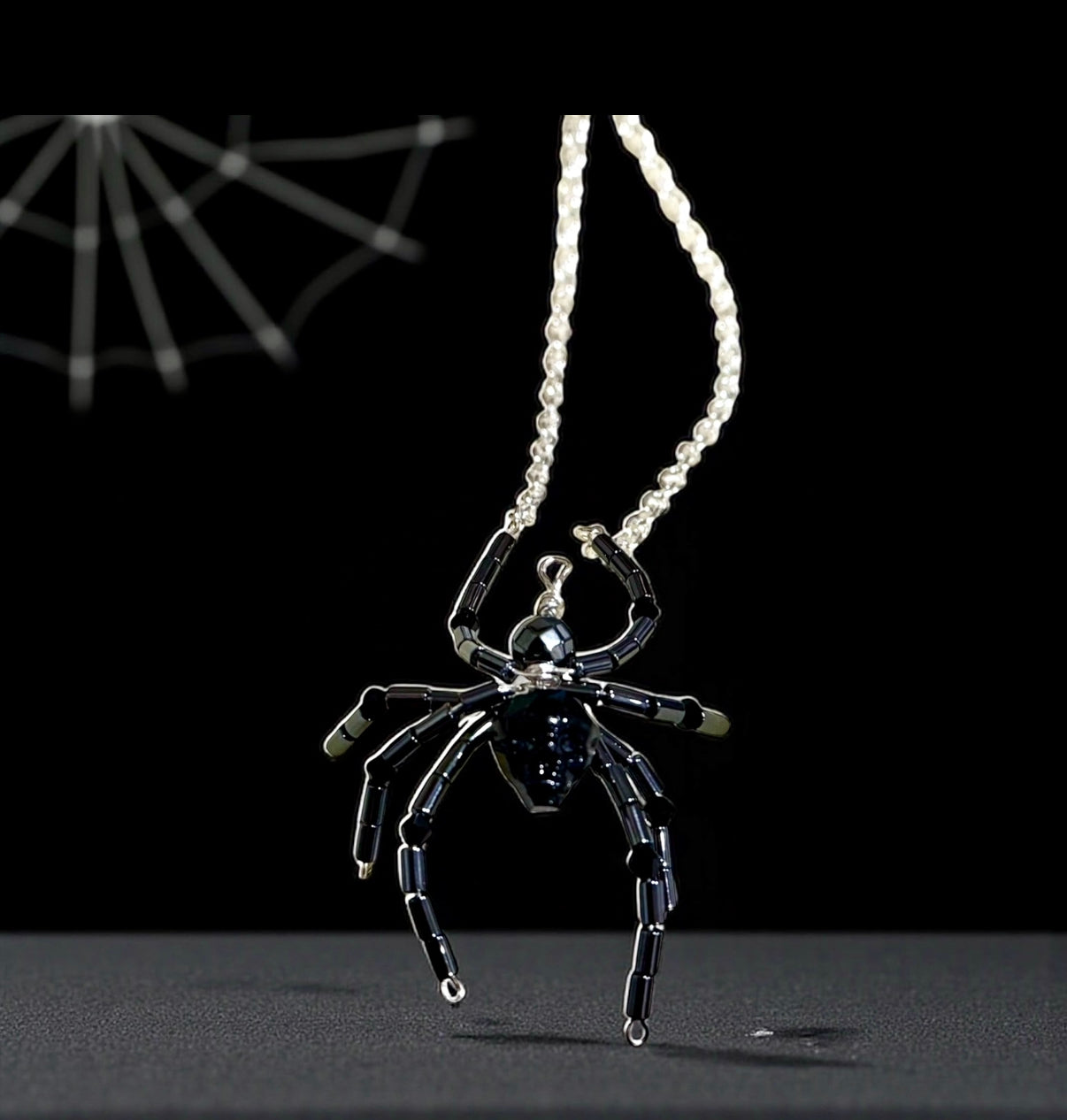 Semi-Precious Stone Spider Pendants