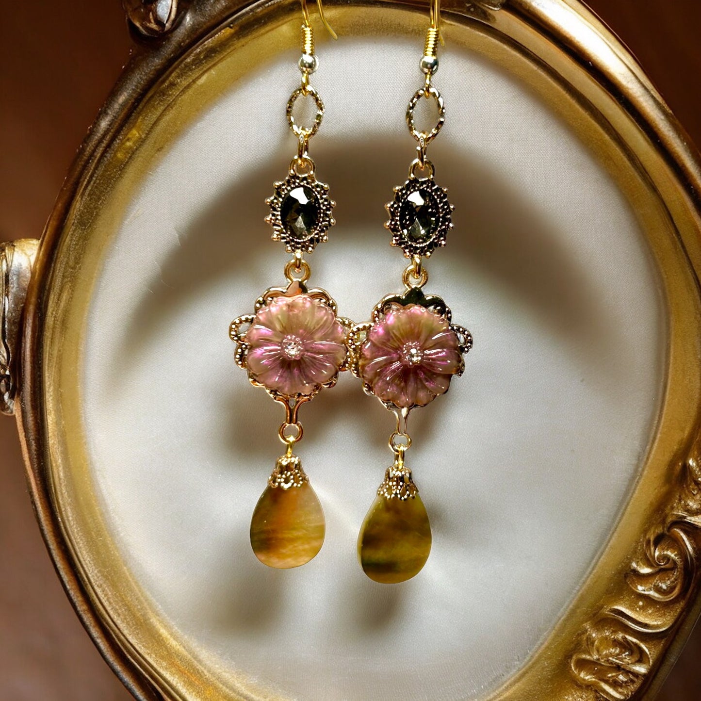 Gilded Age Gemstone Earrings