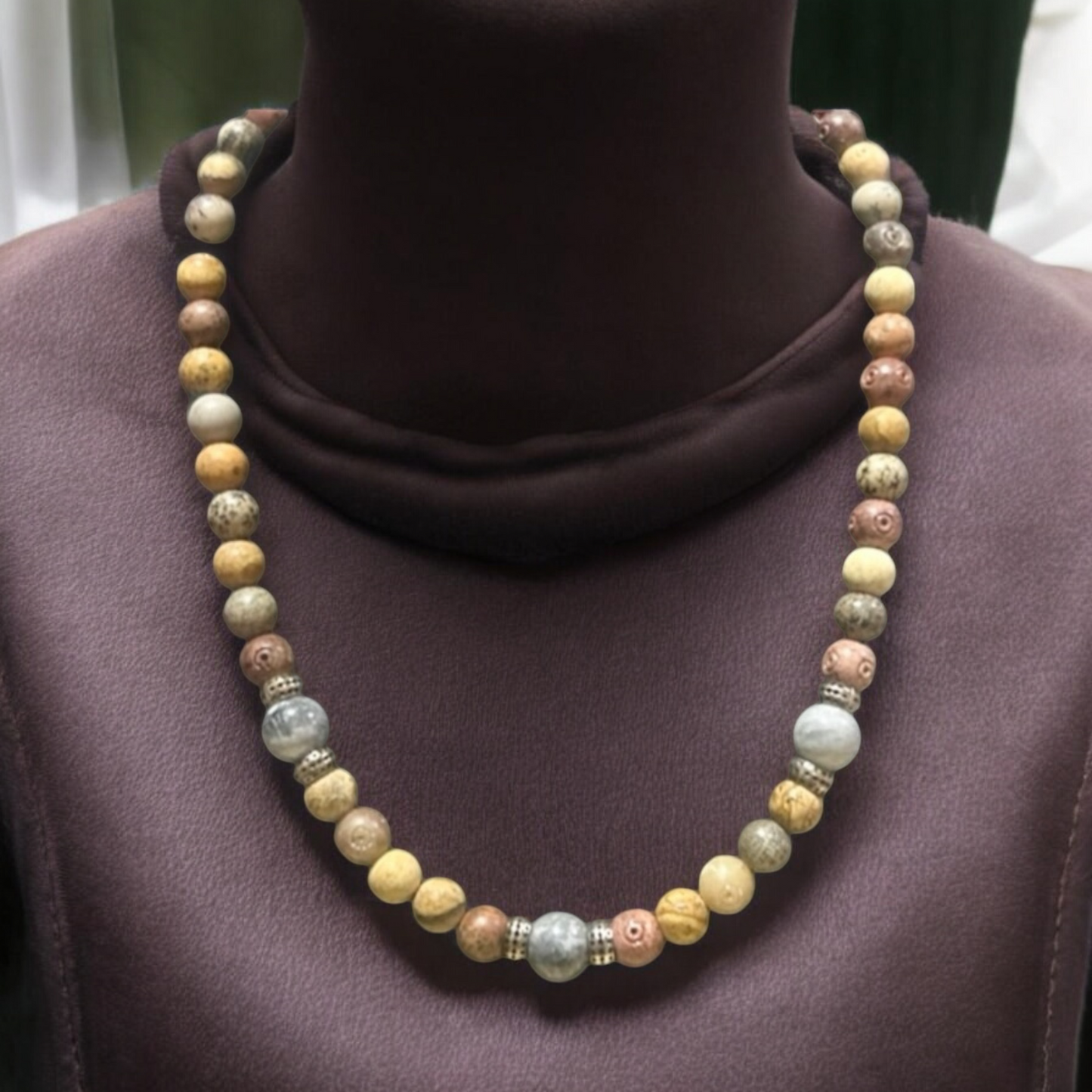 Unisex Jasper Necklace