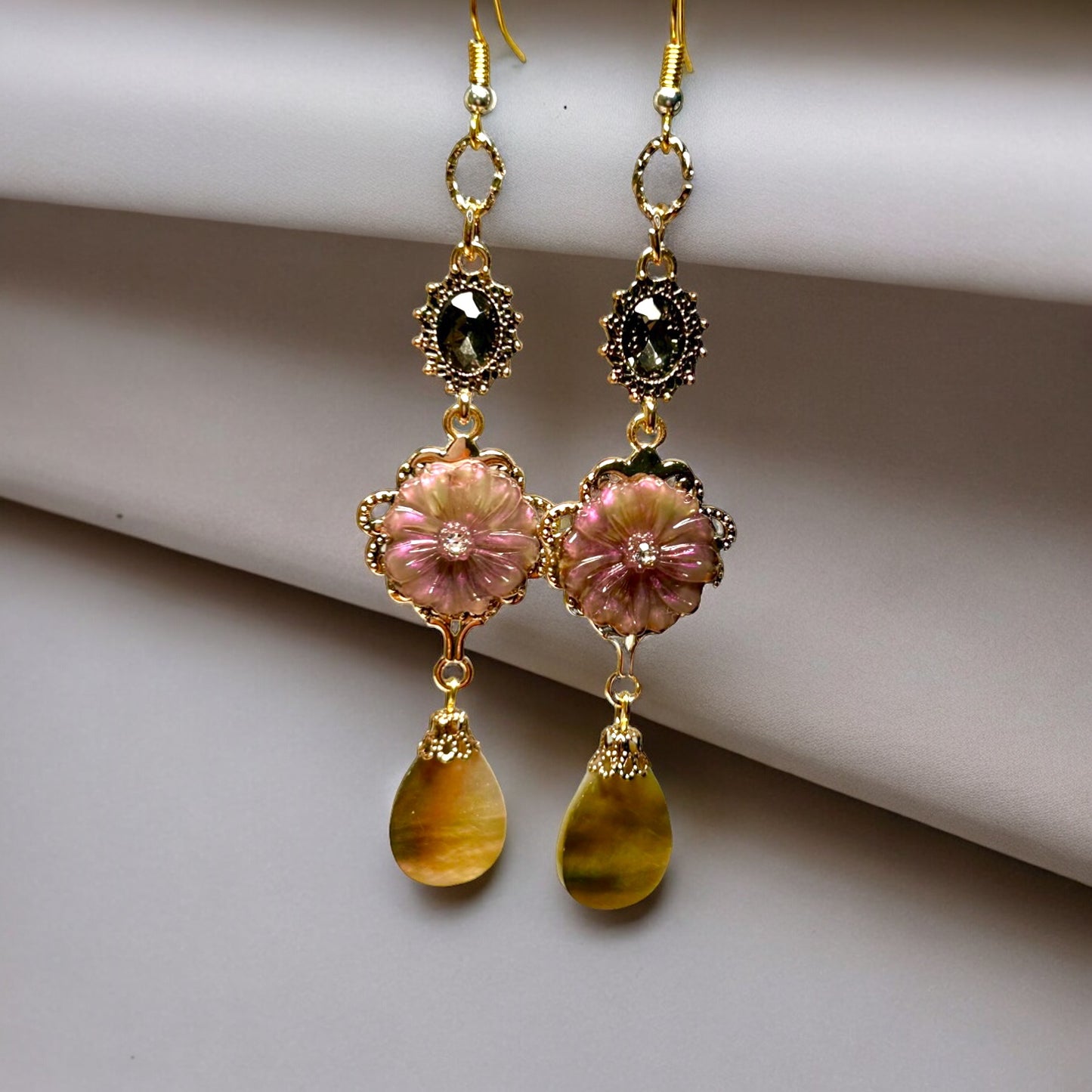 Gilded Age Gemstone Earrings
