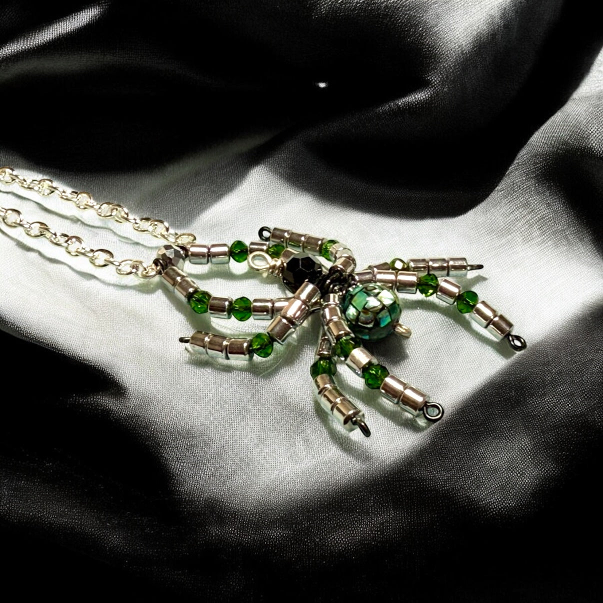 Semi-Precious Stone Spider Pendants