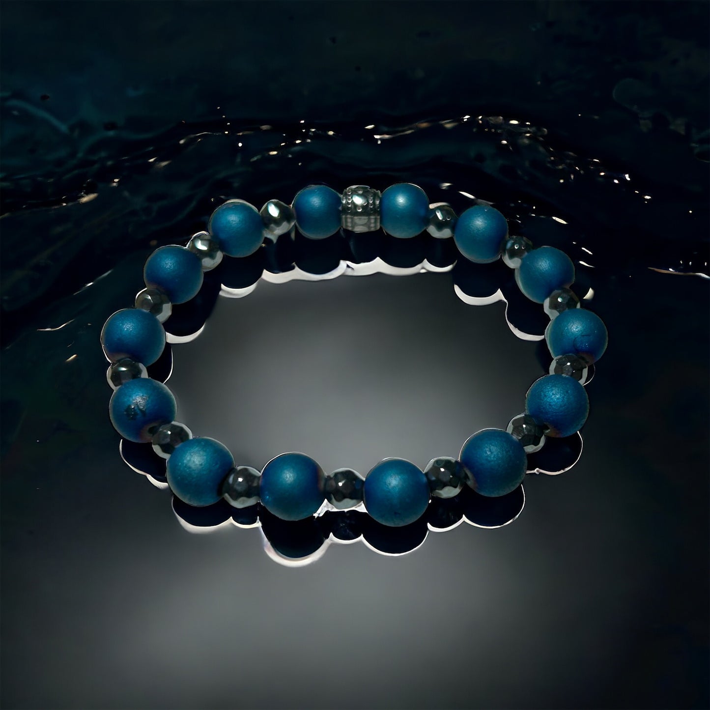 Blue Druzy & Hematite