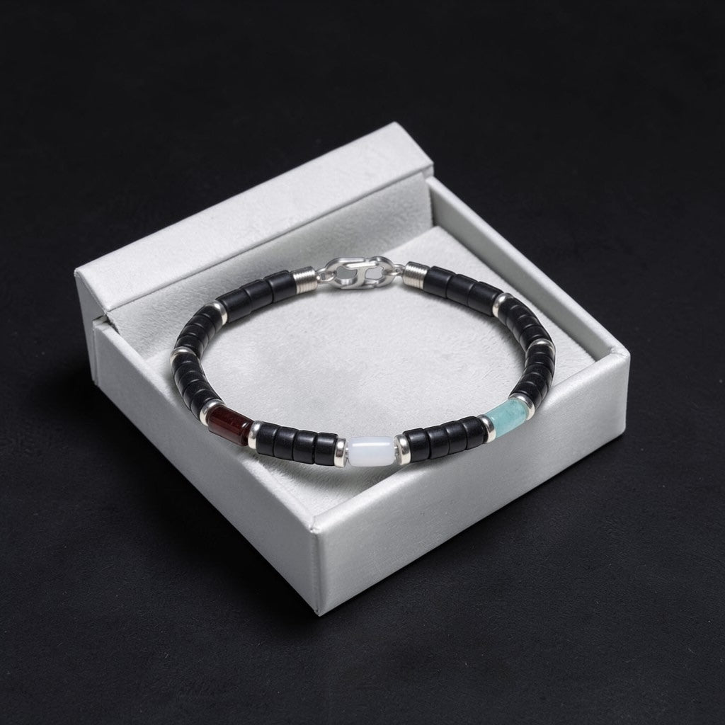Men’s Black Onyx & Multi-Birthstone Bracelet