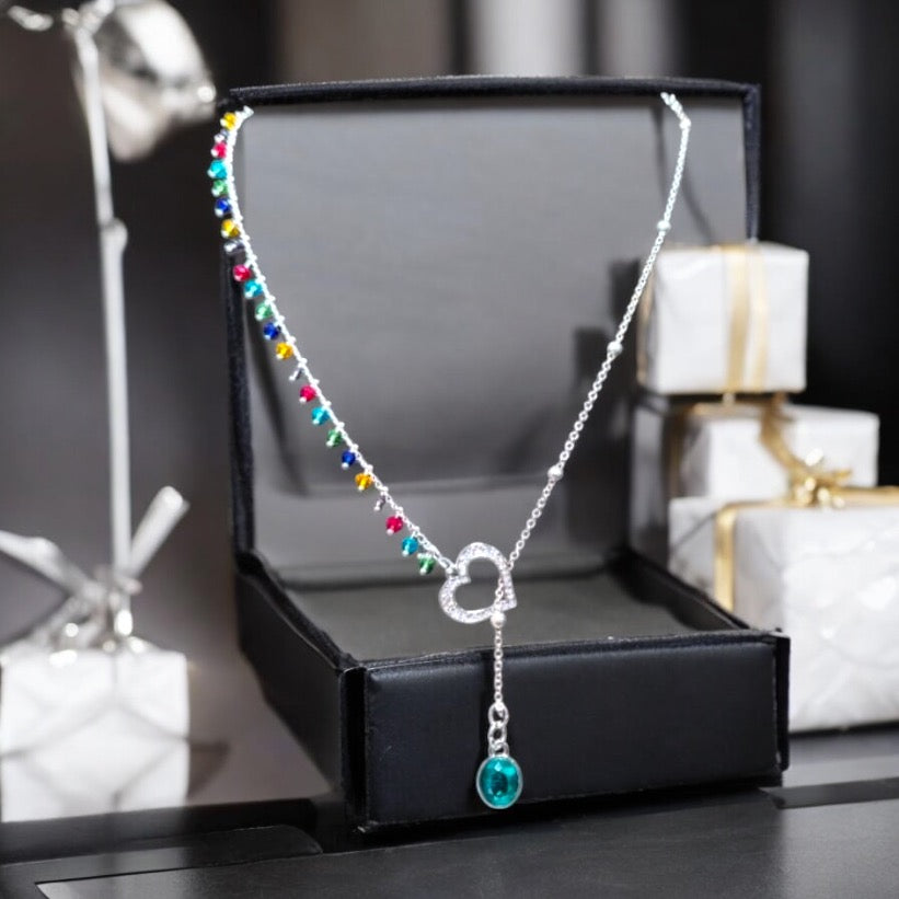 Asymmetrical Blue Topaz Necklace