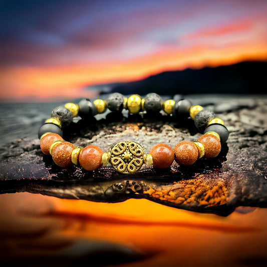 Gold Sandstone and Black Onyx