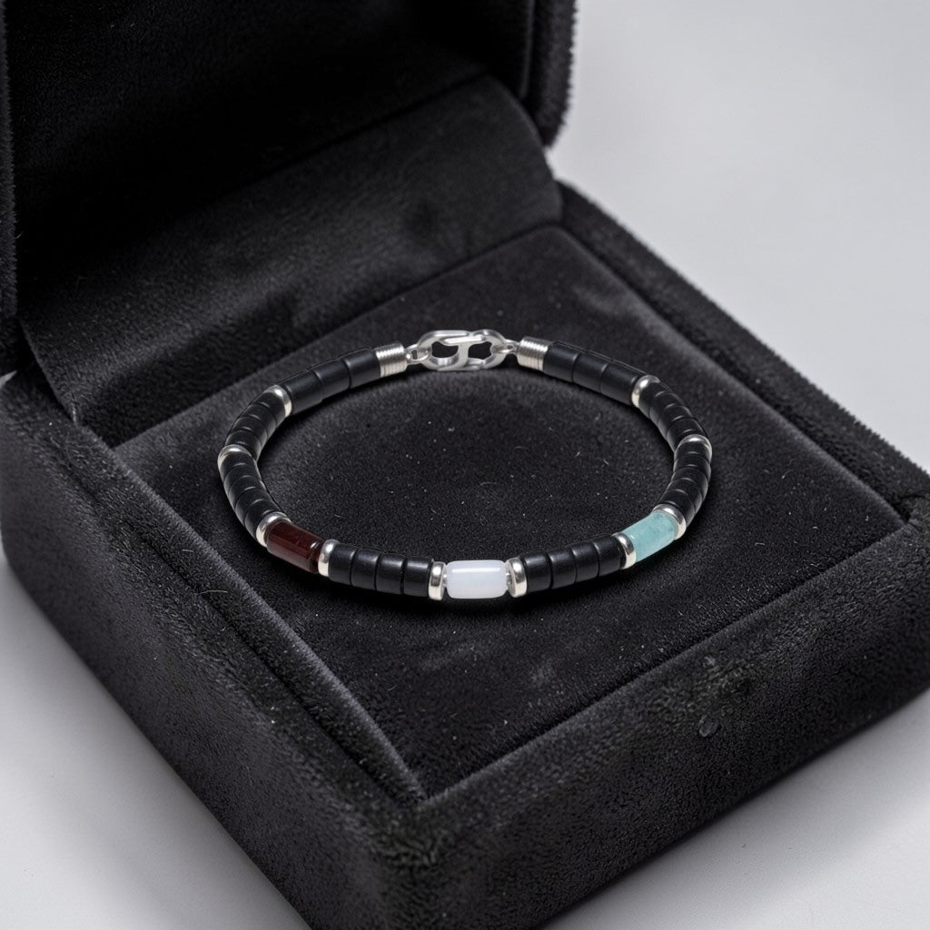 Men’s Black Onyx & Multi-Birthstone Bracelet