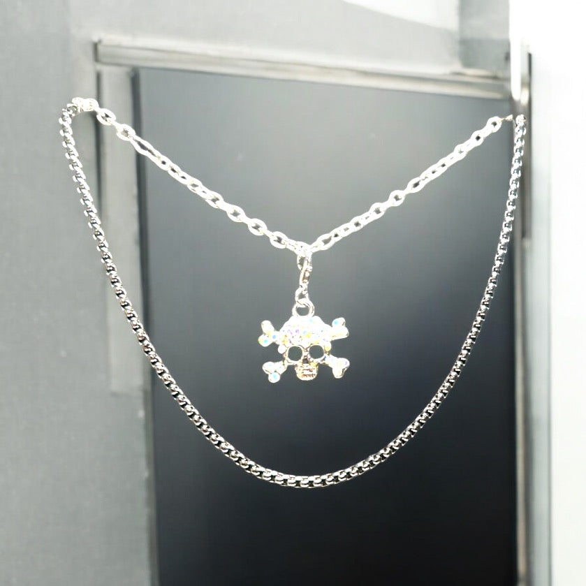 Skull and Crossbones Necklace Set