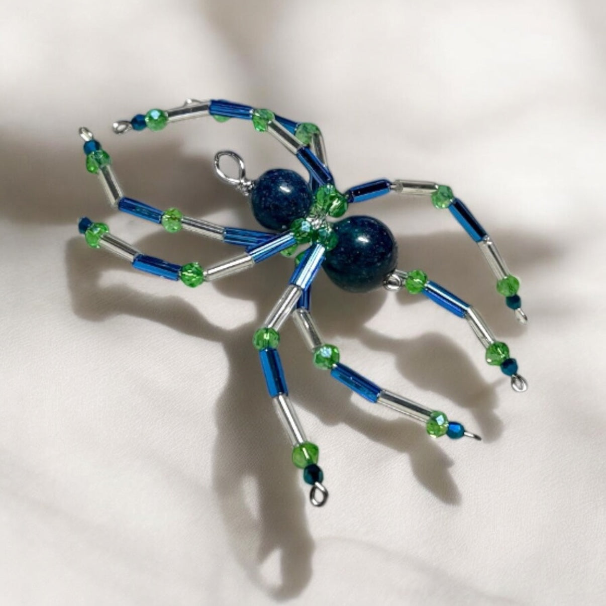 Semi-Precious Stone Spider Pendants