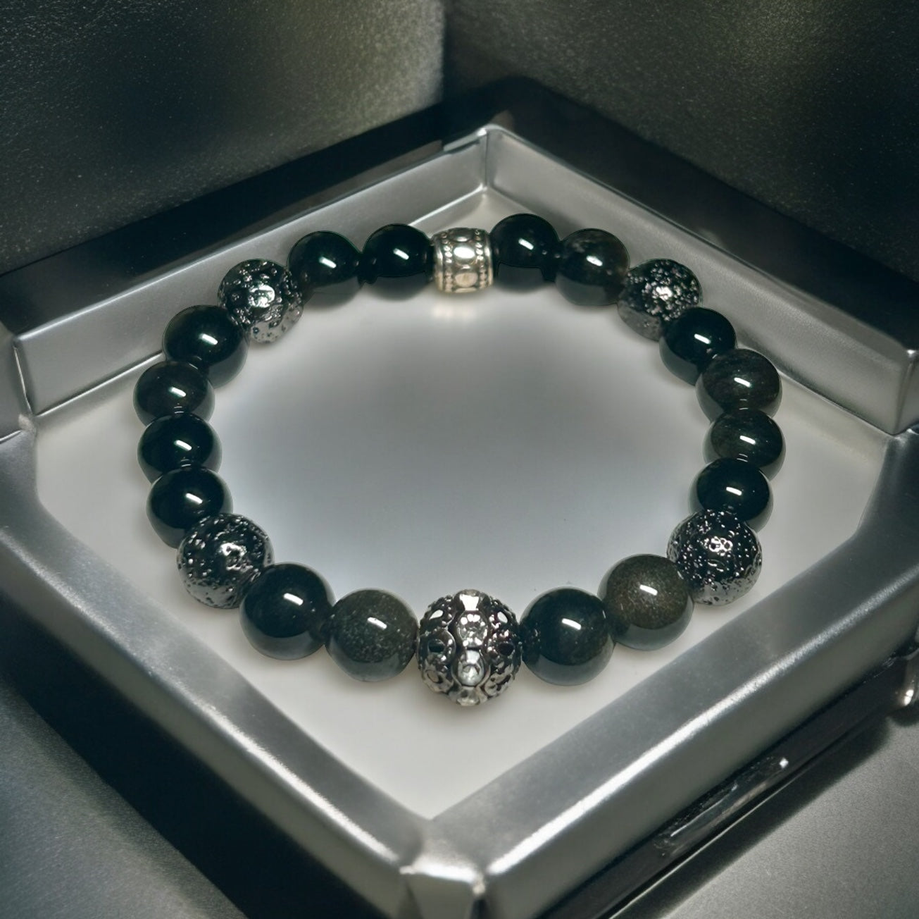 Stunning Obsidian & Gunmetal