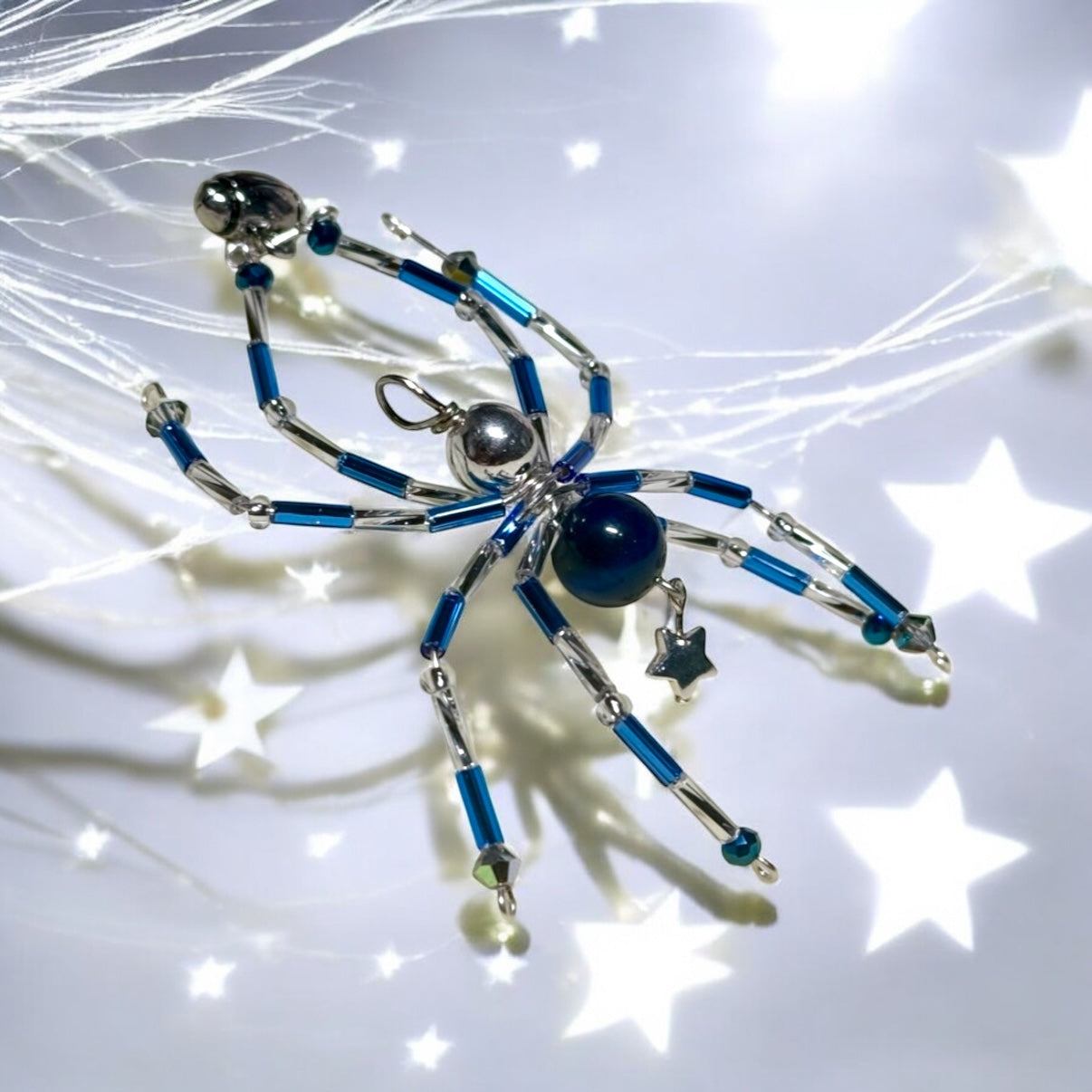 Semi-Precious Stone Spider Pendants