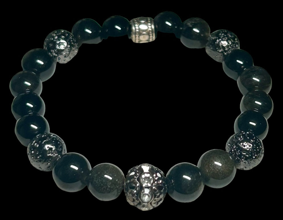 Stunning Obsidian & Gunmetal
