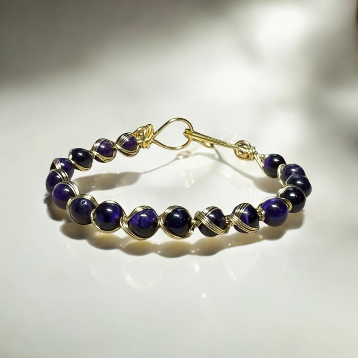 Egyptian Style Purple Tigers Eye Bracelet