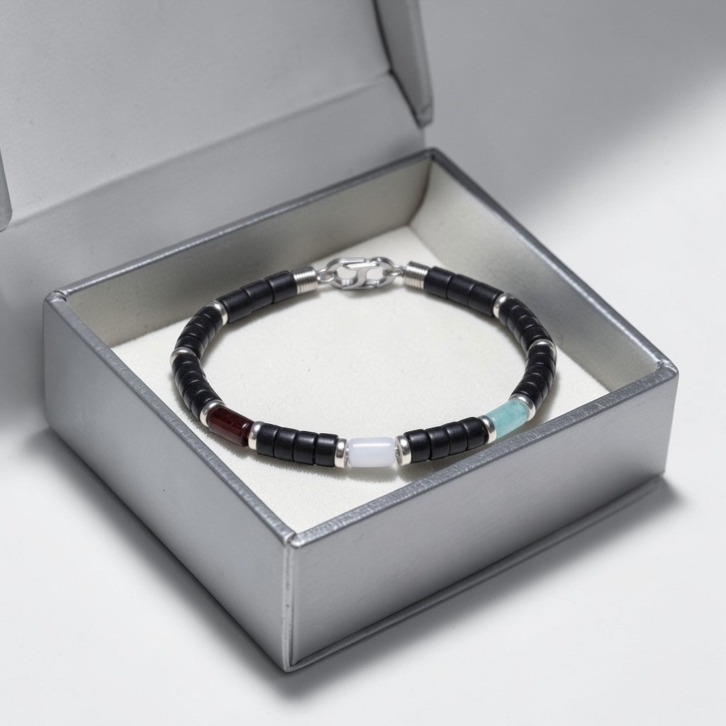 Men’s Black Onyx & Multi-Birthstone Bracelet