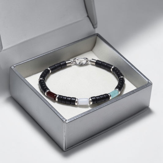 Men’s Black Onyx & Multi-Birthstone Bracelet