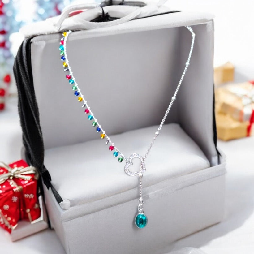 Asymmetrical Blue Topaz Necklace