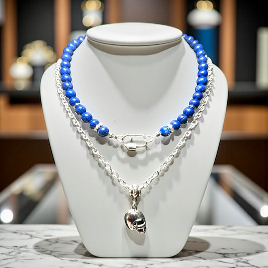 Football Helmet Necklace Set