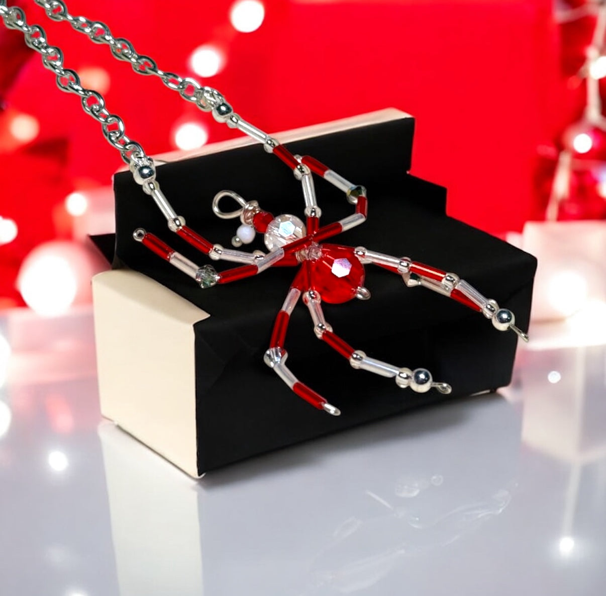 Semi-Precious Stone Spider Pendants