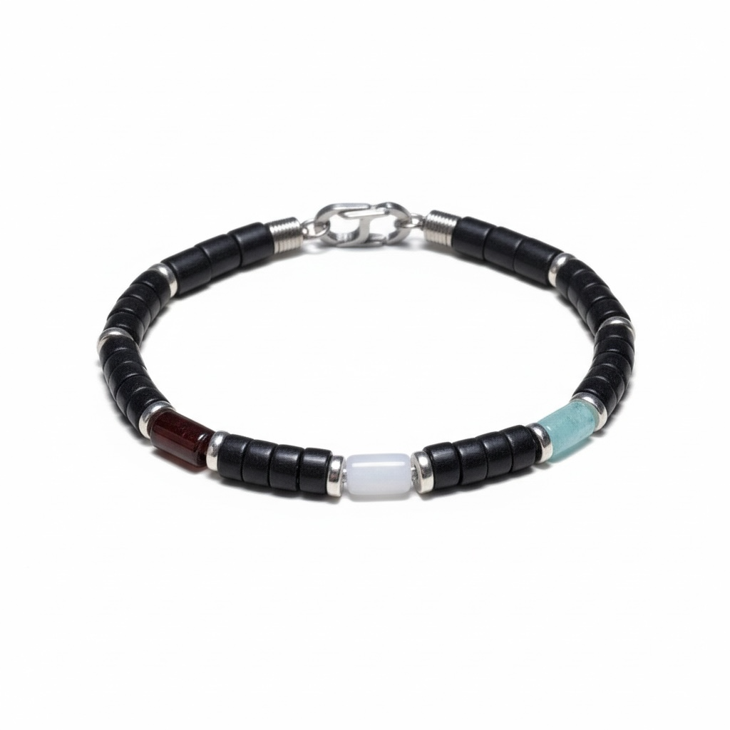 Men’s Black Onyx & Multi-Birthstone Bracelet