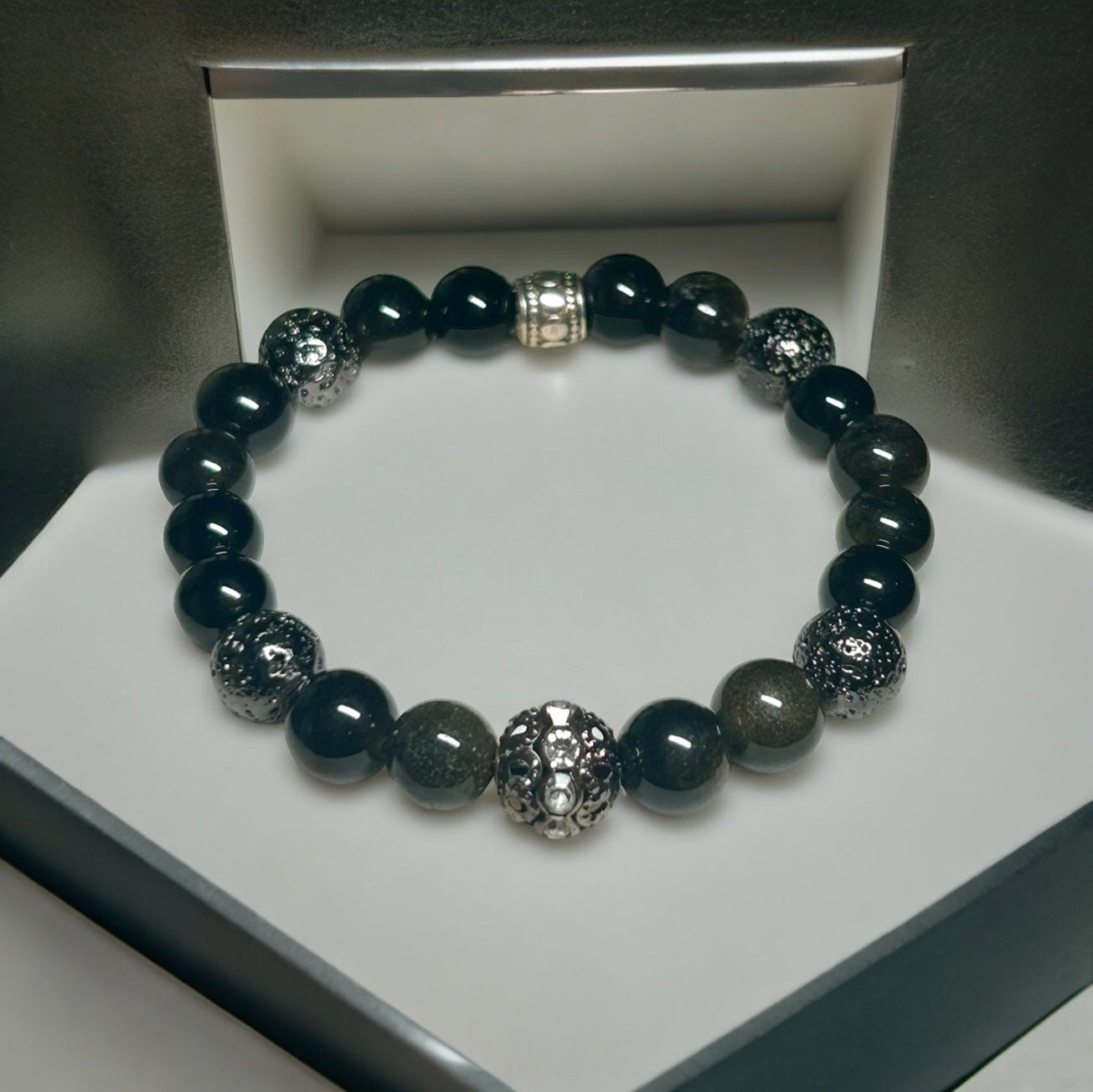 Stunning Obsidian & Gunmetal